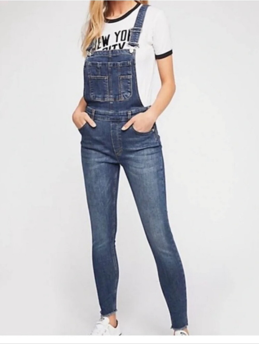 Free People‎ Indigo Denim Overalls